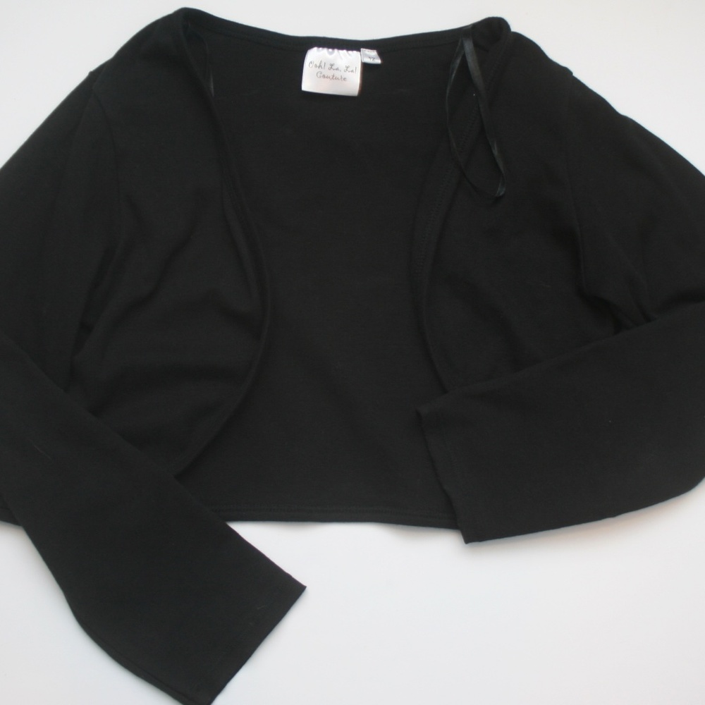 Girls Ooh! La, La! Couture Black Cropped Jacket Sweater Black Size 12